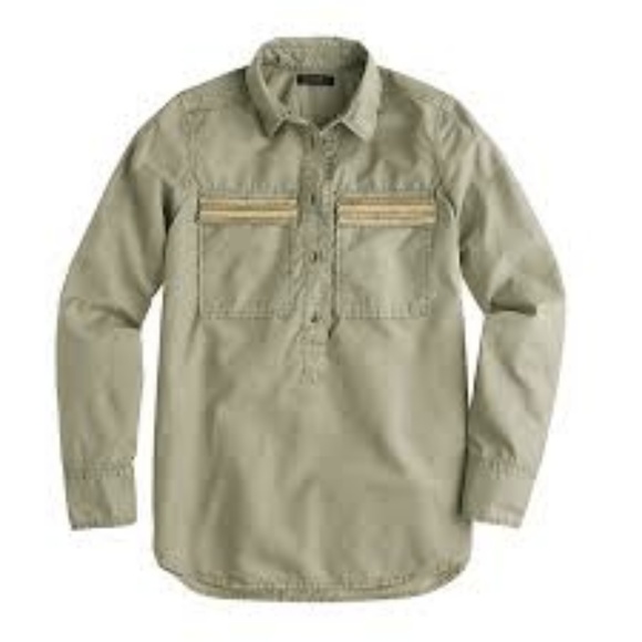 JC Beaded Chevron Popover Shirt Vintage Surplus - Picture 2 of 6